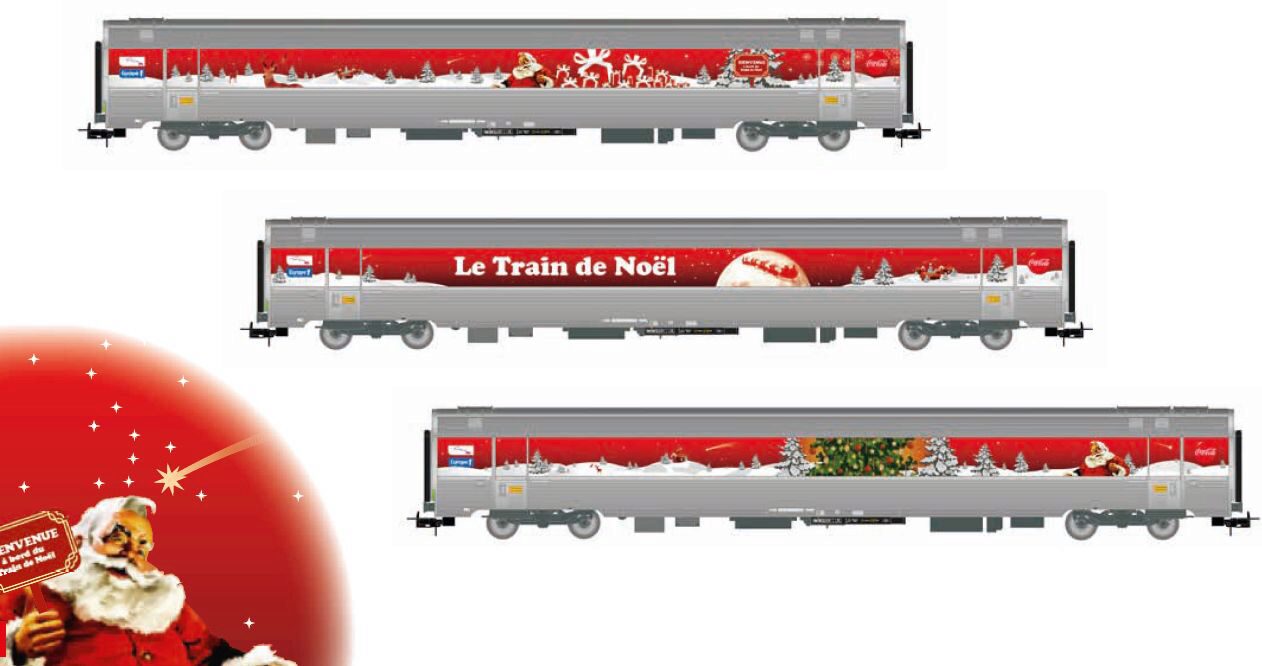 Jouef HJ4200 SNCF 3-teil. Set Set Train de Noel – Coca-Cola 2010  Ep. VI